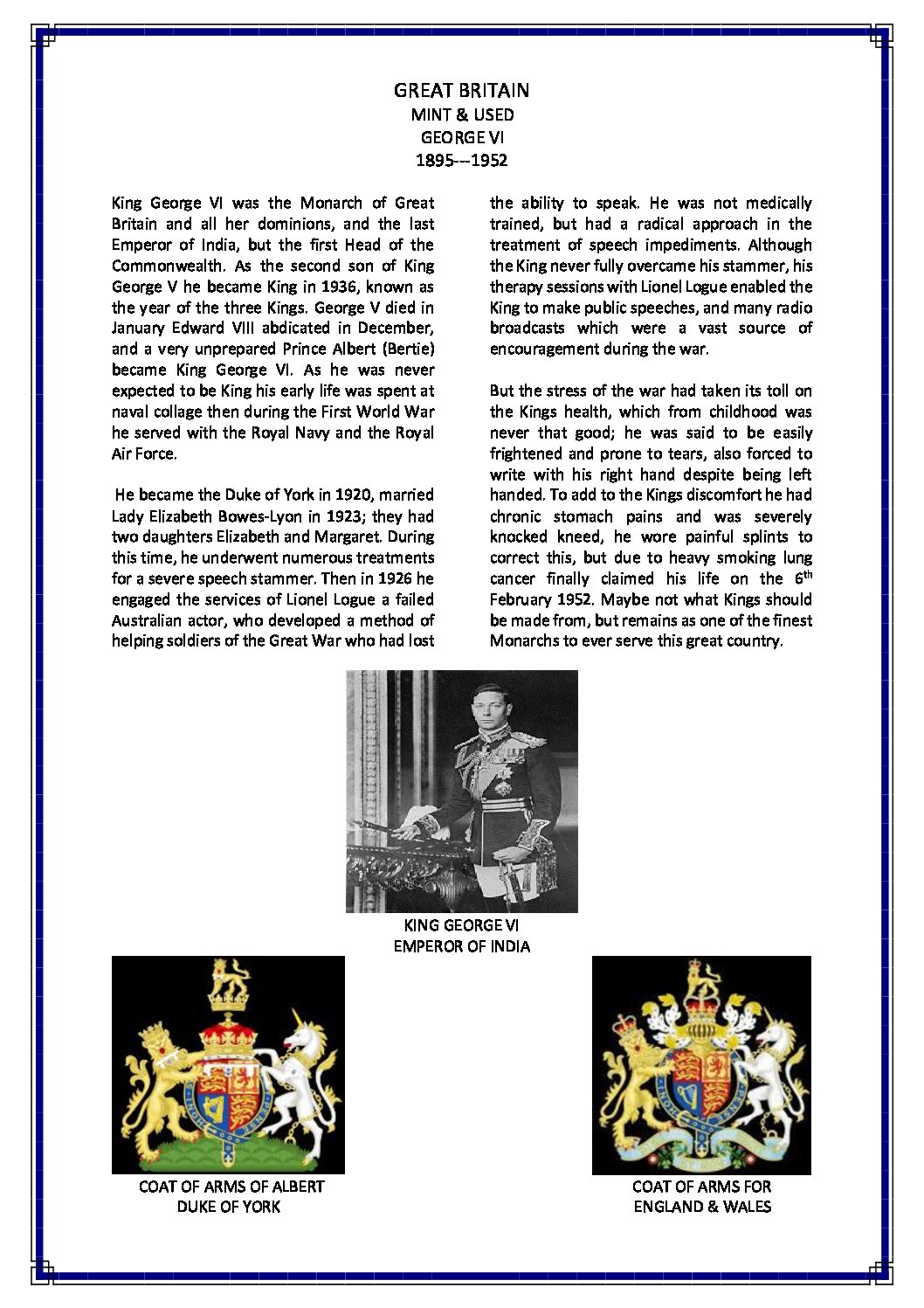 George VI Both Sets of Pages Together - Image 3