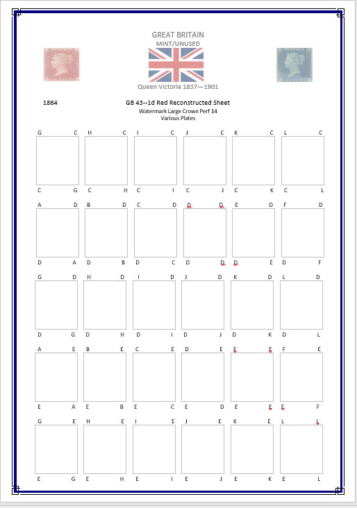 Queen Victoria Reconstruction 1d Red Sheet M & U - Image 5