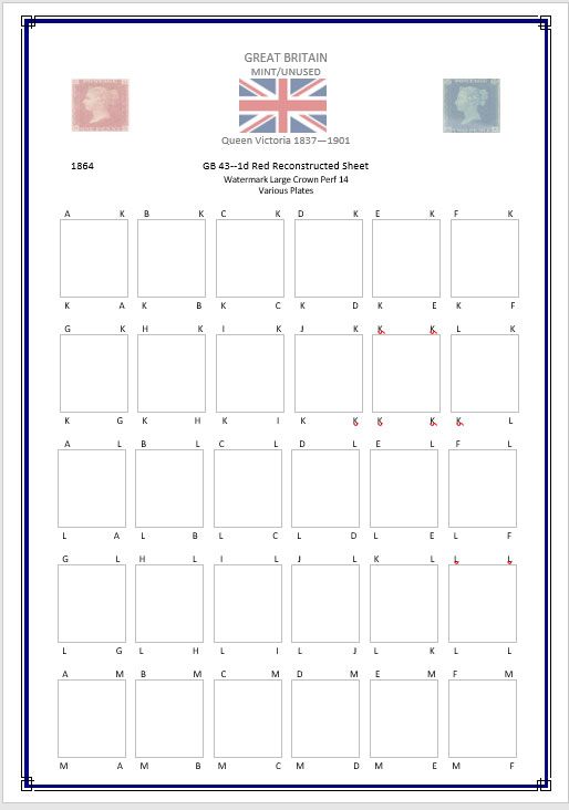 Queen Victoria Reconstruction 1d Red Sheet M & U - Image 13