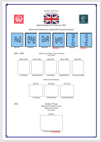 Queen Elizabeth II Watermarks Wilding Definitives M and U Pages - Image 3