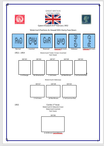 Queen Elizabeth II Watermarks Wilding Definitives M and U Pages - Image 4